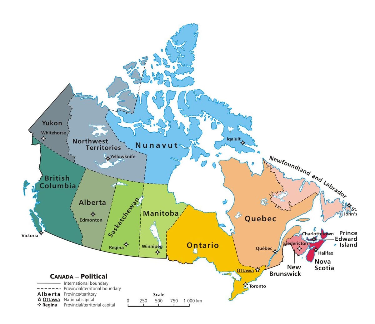 Canadá, regiões de mapa de