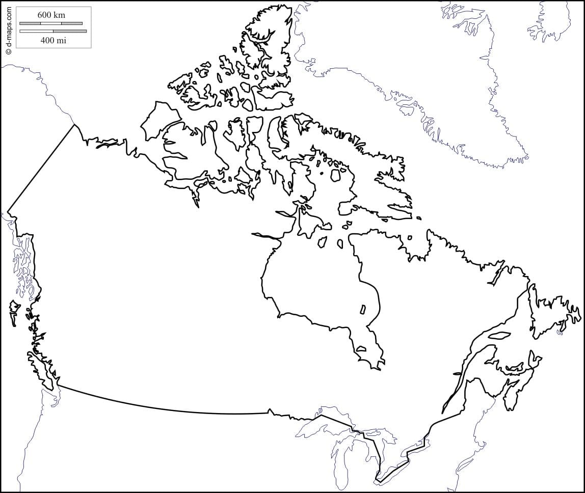 imprimir o mapa de Canadá