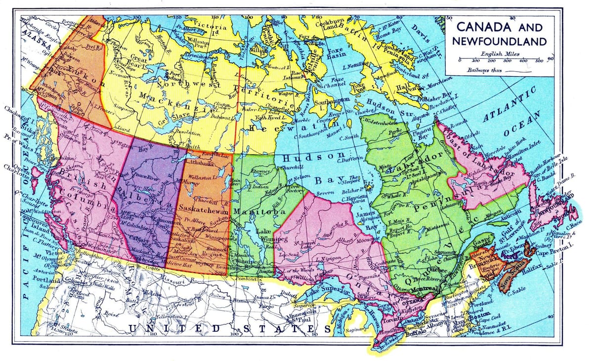 mapa do Canadá de inundação