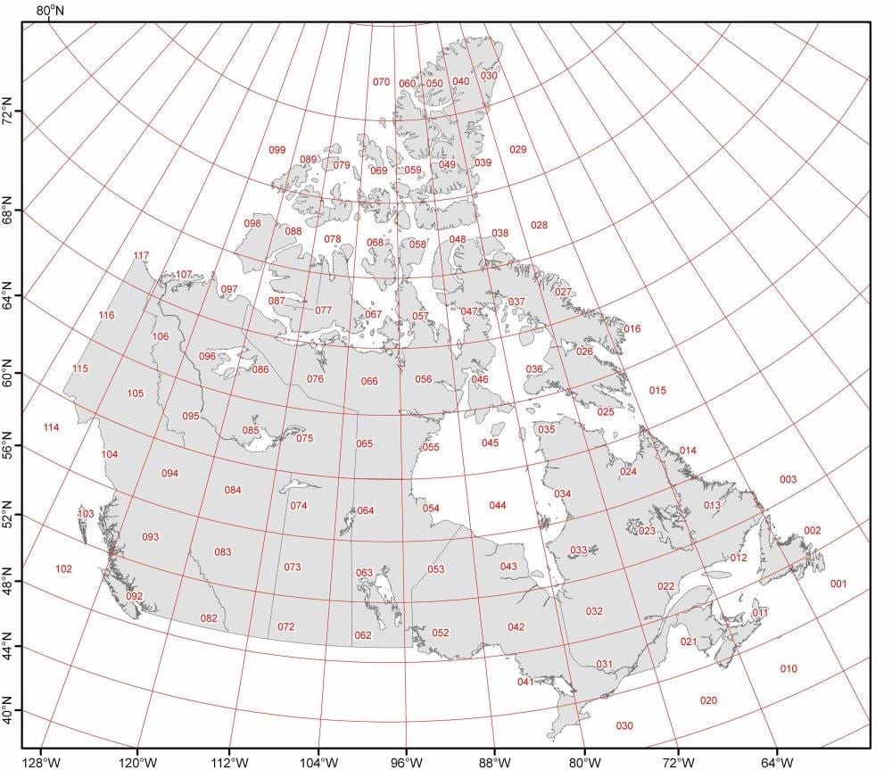 mapa do Canadá latitude