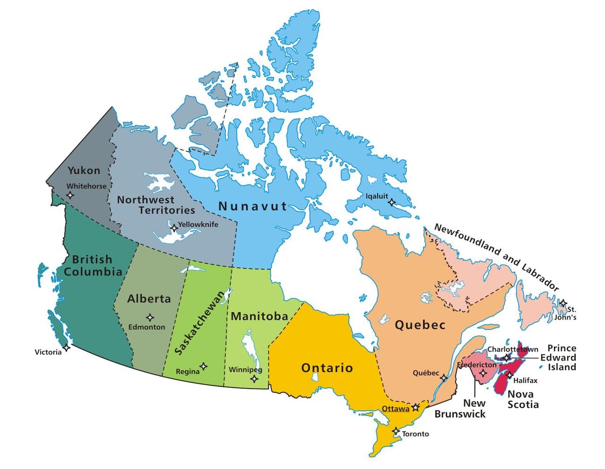 Canadá escolas mapa