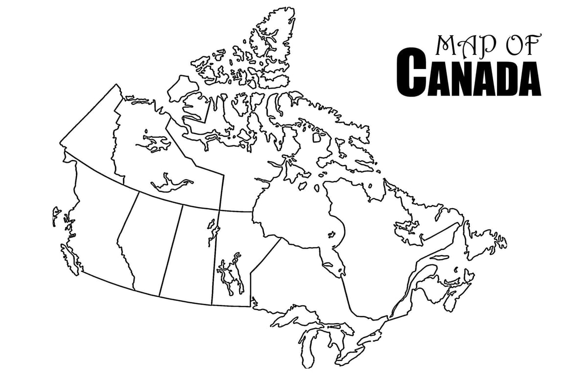 Canadá mapa de folha de cálculo