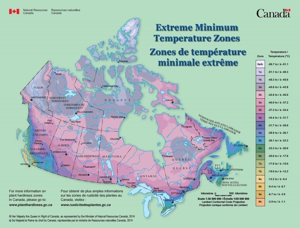 mapa do Canadá vento