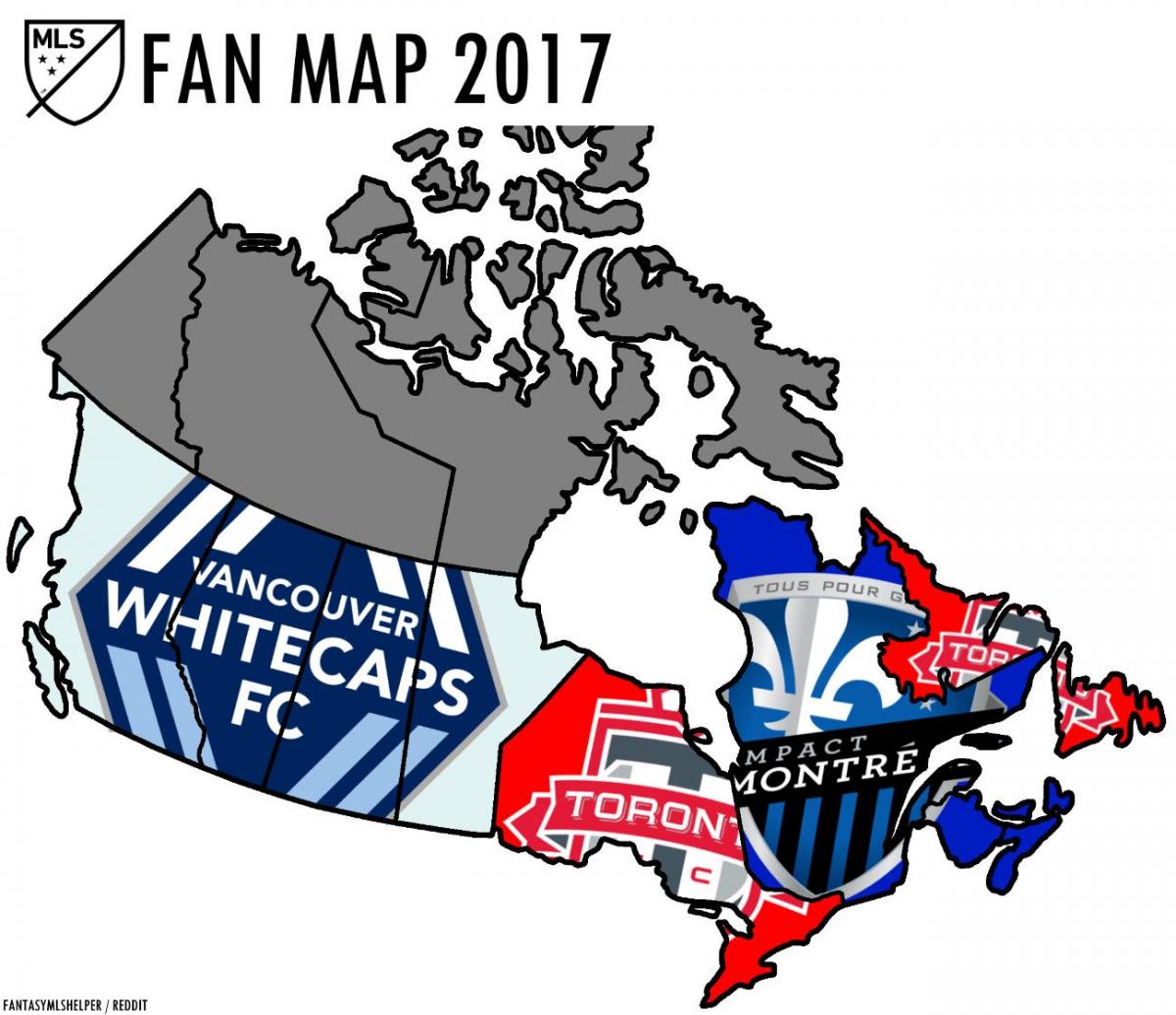 mapa do Canadá mls