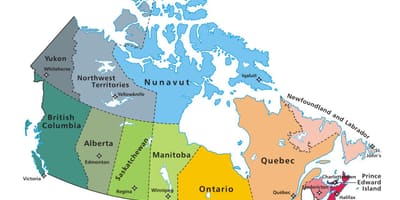 Canadá, regiões de mapa de