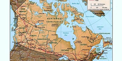 Mapa do Canadá formações