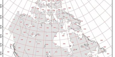 Mapa do Canadá latitude