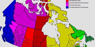 Mapa do Canadá de fuso horário