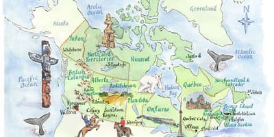 Canadá mapa de locais turísticos