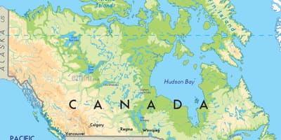 O canadá em um mapa