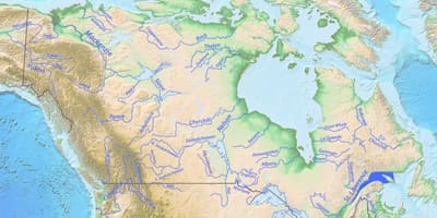 Canadá rios do mapa