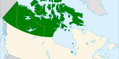 O norte do Canadá mapa
