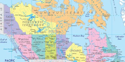 Mapa do Canadá oriental mapa