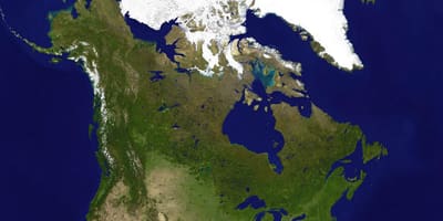 Mapa do Canadá por satélite