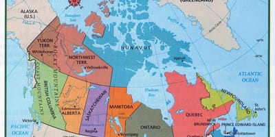 Mapa do Canadá e grandes cidades
