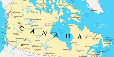 Mapa do Canadá e suas capitais