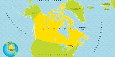 Crianças mapa do Canadá