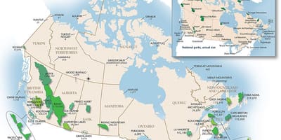 Parques do Canadá mapa