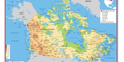Do sul, Canadá mapa