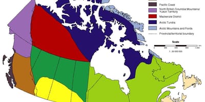 Regiões de clima do Canadá mapa